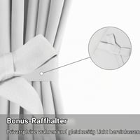 XWZO Francúzsky záves na dvere, kuchynský záves, moderný záves na balkónové dvere s vreckami a úchytom, 1 ks, sivo-biely, 183x137 cm 2