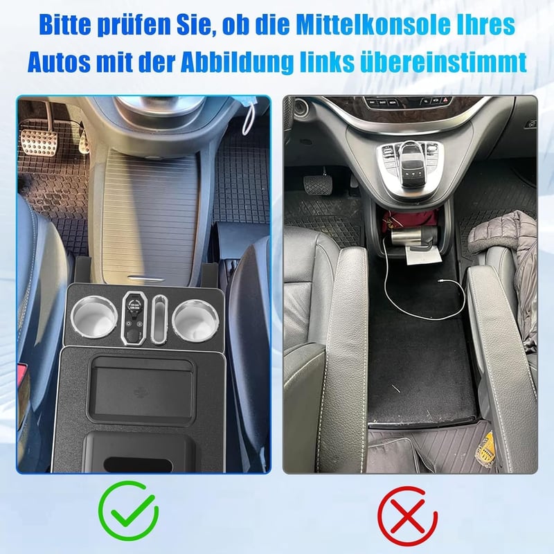 xxjolavv Kartámasz Tároló Vezeték Nélküli Töltéssel - 7 Színű Hangulatvilágítás, 4 Fényerőszint - Mercedes-Benz V-Class V220 V260 V250 W447 
