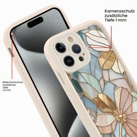 Xylota Obal na iPhone 15 Pro s kvetinovým vzorom, béžový silikónový TPU ochranný kryt pre dievčatá, tenký a mäkký zadný kryt odolný voči poškriabaniu pre 6,1-palcové zariadenie 3