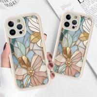 Xylota Obal na iPhone 15 Pro s kvetinovým vzorom, béžový silikónový TPU ochranný kryt pre dievčatá, tenký a mäkký zadný kryt odolný voči poškriabaniu pre 6,1-palcové zariadenie 7