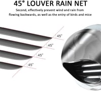 XYZDOUBLE 150mm Rozsdamentes Szellőzőrács Rovarháló Falba Építhető Szellőzés 4