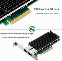 XZSNET 10Gb PCIe Hálózati Kártya Intel X540 Vezérlővel, Dual RJ45 Port 3