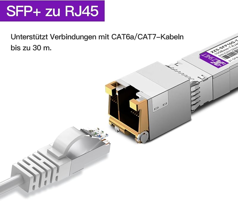 XZSNET 10Gb SFP+ RJ45 Transceiver modul - Cisco, Ubiquiti, Mikrotik kompatibilis