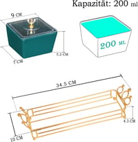YA JU Kerámia Tálka Szett Fém Tálcával, 6 Kivehető Tál Fedővel, Snack Dip Gyümölcs Édesség Tálaláshoz Zöld 2