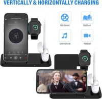 Yaature 4 az 1-ben Vezeték Nélküli Töltő Állomás Apple Watch iPhone Samsung AirPods Gyors Qi Indukciós Töltőpad 3
