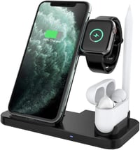 Yaature 4 az 1-ben Vezeték Nélküli Töltő Állomás Apple Watch iPhone Samsung AirPods Gyors Qi Indukciós Töltőpad 1