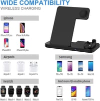 Yaature 4 az 1-ben Vezeték Nélküli Töltő Állomás Apple Watch iPhone Samsung AirPods Gyors Qi Indukciós Töltőpad 2