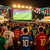 Girlanda so 48 štátnymi vlajkami YAAVAAW na dekoráciu MS vo futbale 2026, 14,5 m obojstranne potlačený banner, záhradný bar, prenos, párty pre futbalových fanúšikov, svetový pohár 7