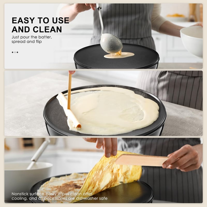 Yabano 30 cm-es palacsintasütő spatulával és tésztakészítővel