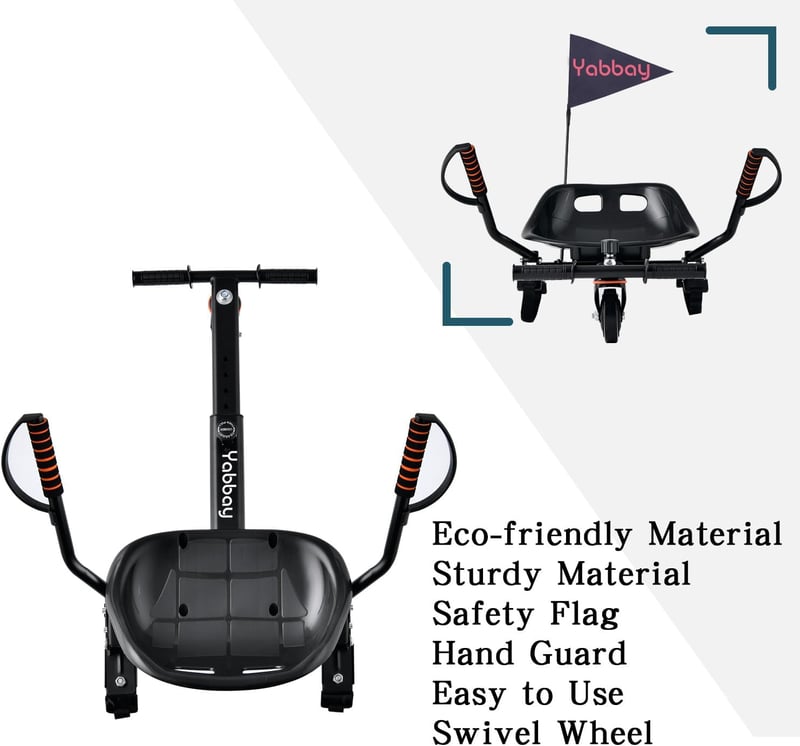 yabbay Hoverboard Go Kart Ülés Biztonsági Zászlóval és Kézfogóval