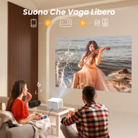 Proiector Yaber L2s cu difuzor JBL 16W, nativ 1080P, WiFi 6, Bluetooth 5.1, focalizare automată, proiector LED portabil, alb, HDMI/USB, home cinema 5