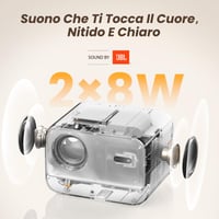Proiector Yaber L2s cu difuzor JBL 16W, nativ 1080P, WiFi 6, Bluetooth 5.1, focalizare automată, proiector LED portabil, alb, HDMI/USB, home cinema 4