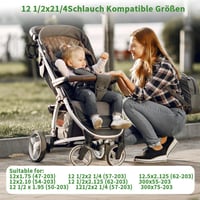Cameră de aer Yadiraom 12 inchi 12 1/2 x 2 1/4 57-203 cu valvă la 45° pentru bicicletă, cărucior, pentru dimensiunile 12/12.5x1.75/1.95/2.10/2.125, 2 bucăți 3
