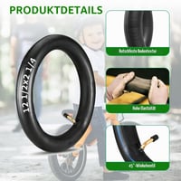 Cameră de aer Yadiraom 12 inchi 12 1/2 x 2 1/4 57-203 cu valvă la 45° pentru bicicletă, cărucior, pentru dimensiunile 12/12.5x1.75/1.95/2.10/2.125, 2 bucăți 4