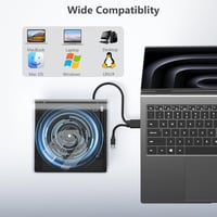 Yaeonku Külső Blu-ray Meghajtó USB 3.0 Type-C DVD Lejátszó Windows Mac 4