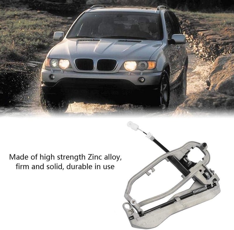 yafa Ajtókilincs Tartó BMW X5 E53 Modellhez - Ezüst Színű Ajtófogantyú Ház Csere Alkatrész 51218243616
