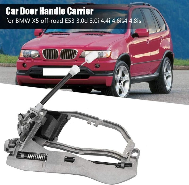 yafa Ajtókilincs Tartó BMW X5 E53 Modellhez - Ezüst Színű Ajtófogantyú Ház Csere Alkatrész 51218243616