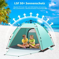 Plážový pop-up stan Yafaca pre 3 osoby s UV50 ochranou, skladací plážový prístrešok, letná slnečná clona 3
