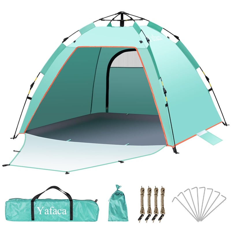 Plážový pop-up stan Yafaca pre 3 osoby s UV50 ochranou, skladací plážový prístrešok, letná slnečná clona
