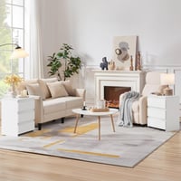 Yaheetech noćni ormarić za boxspring krevet s 3 ladice bijeli komoda za spavaću sobu pomoćni stolić 6