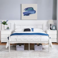 Yaheetech noćni ormarić za boxspring krevet s 3 ladice bijeli komoda za spavaću sobu pomoćni stolić 2