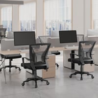 Yaheetech ergonomska uredska stolica s mrežastim naslonom, prozračna, crna 4