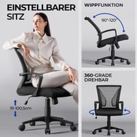 Yaheetech ergonomska uredska stolica s mrežastim naslonom, prozračna, crna 6