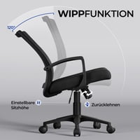 Yaheetech ergonomska uredska stolica s mrežastim naslonom, prozračna, crna 9