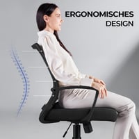 Yaheetech ergonomska uredska stolica s mrežastim naslonom, prozračna, crna 7