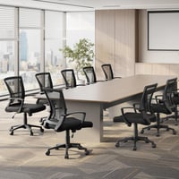 Yaheetech ergonomska uredska stolica s mrežastim naslonom, prozračna, crna 5