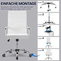 Yaheetech Ergonomikus Irodai Szék Karfával, Főnöki Forgószék Magas Háttámlával, Billenő Funkcióval, Max. 136 kg Teherbírás, Fehér 9