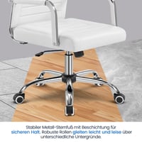 Yaheetech Ergonomikus Irodai Szék Karfával, Főnöki Forgószék Magas Háttámlával, Billenő Funkcióval, Max. 136 kg Teherbírás, Fehér 8