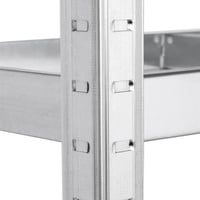 Yaheetech Kovový policový regál 180x90x30 cm, 5-policový garážový regál s MDF doskami, nosnosť 175 kg, strieborný 6