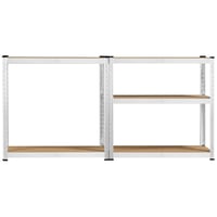 Yaheetech Kovový policový regál 180x90x30 cm, 5-policový garážový regál s MDF doskami, nosnosť 175 kg, strieborný 4
