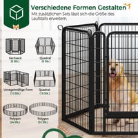 Yaheetech Fémből Készült Kölyökkutya Kifutó 8 Paneles, 100 cm Magas, Ajtóval – Kutyakarám Kiskutyáknak 2
