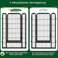 Yaheetech Fémből Készült Kölyökkutya Kifutó 8 Paneles, 100 cm Magas, Ajtóval – Kutyakarám Kiskutyáknak 4