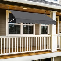Yaheetech Ručná výsuvná balkónová markíza s kľukou, 250 x 180 cm, nastaviteľná výška 210 – 300 cm, bez vŕtania, odolná voči UV žiareniu, sivá 3