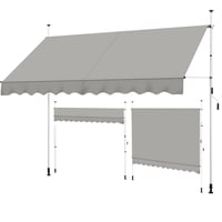 Yaheetech Manuálna markíza 300 cm, svetlosivá, na balkón a terasu, montáž bez vŕtania — poškriabané prvky (stav: pozri 2. obrázok) 8