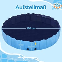 Piscină pentru câini Yaheetech 180 cm cu aspersor, piscină pliabilă antiderapantă pentru câini, grosime 0,6 cm, albastru, jucărie de apă pentru grădină pe timp de vară 3