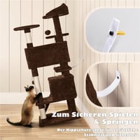 Yaheetech mačje drvo 139 cm, s 2 kućice, 3 platforme, 2 sisal kuglice, višekatna grebalica za 3-4 mačke, smeđe 8