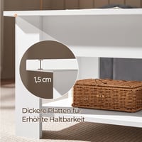 Yaheetech výškovo nastaviteľný konferenčný stolík do obývačky, biely, 98x50 cm, nastaviteľný kávový stolík 9