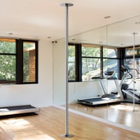 Yaheetech Pole Dance Rúd Állítható Magasság 225-274,5 cm Átmérő 45 mm Statikus és Forgó Rozsdamentes Acél Max. 200 kg Terhelés Matt Ezüst 8