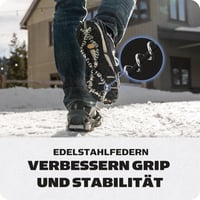 Dispozitiv antiderapant YakTrax Pro - Bandă elastică rezistentă și spirală din oțel de 1,4 mm, pentru gheață și zăpadă, mărimea M (EU 41-43), negru 4