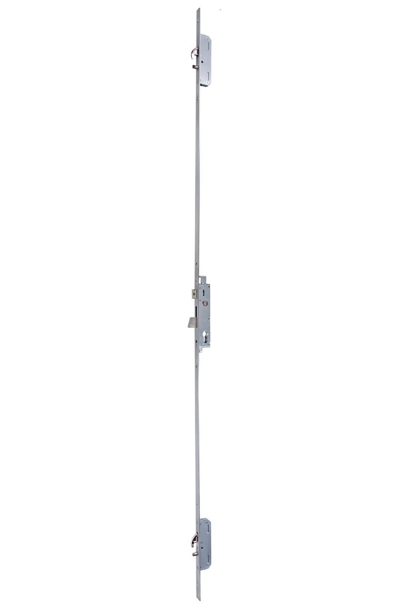 Úzky profilový dverový zámok Yale 6500YGEC30INOX - nehrdzavejúca oceľ, trojbodový, 30mm backset, s kľučkou, moderný štýl