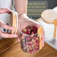 Yalucky üveg tárolóedény légmentes fedővel és kanállal ételtároláshoz 7
