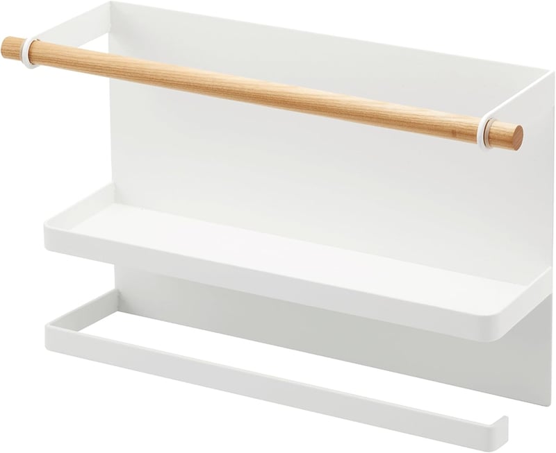 Yamazaki TOSCA Mágneses Konyhai Papírtartó és Fólia Tartó, Fehér, Minimalist Design - Einheitsgröße, White