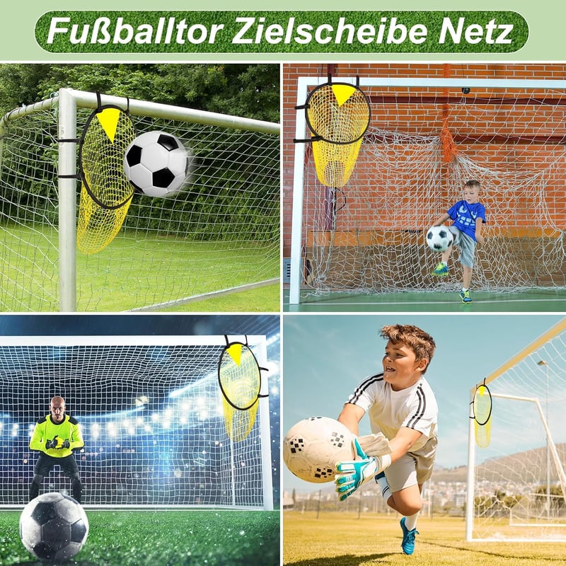 Yamitora Sárga nylon futball kapuháló 45x60 cm keretes táskával, célkapu tréning háló, labdarúgó kiegészítő