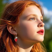 Yamobi jahodové náušnice pre ženy a deti, dizajn Kawaii Candy, červené ovocné náušnice, novoročná kostýmová dekorácia jahoda 7