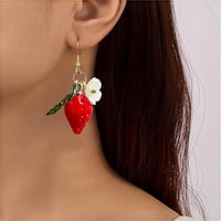 Yamobi jahodové náušnice pre ženy a deti, dizajn Kawaii Candy, červené ovocné náušnice, novoročná kostýmová dekorácia jahoda 5