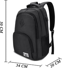 YAMTION Nagy Méretű Hátizsák 17,3 Hüvelykes Laptophoz - Unisex Iskolatáska Diákoknak, Egyetemistáknak - Fekete Notebook Táska Munkához 6